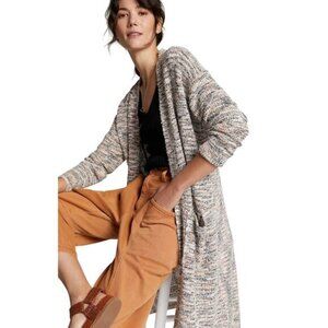 NWT Pilcro Anthropologie Padma Space Dye Longline Cardigan Sweater Boucle